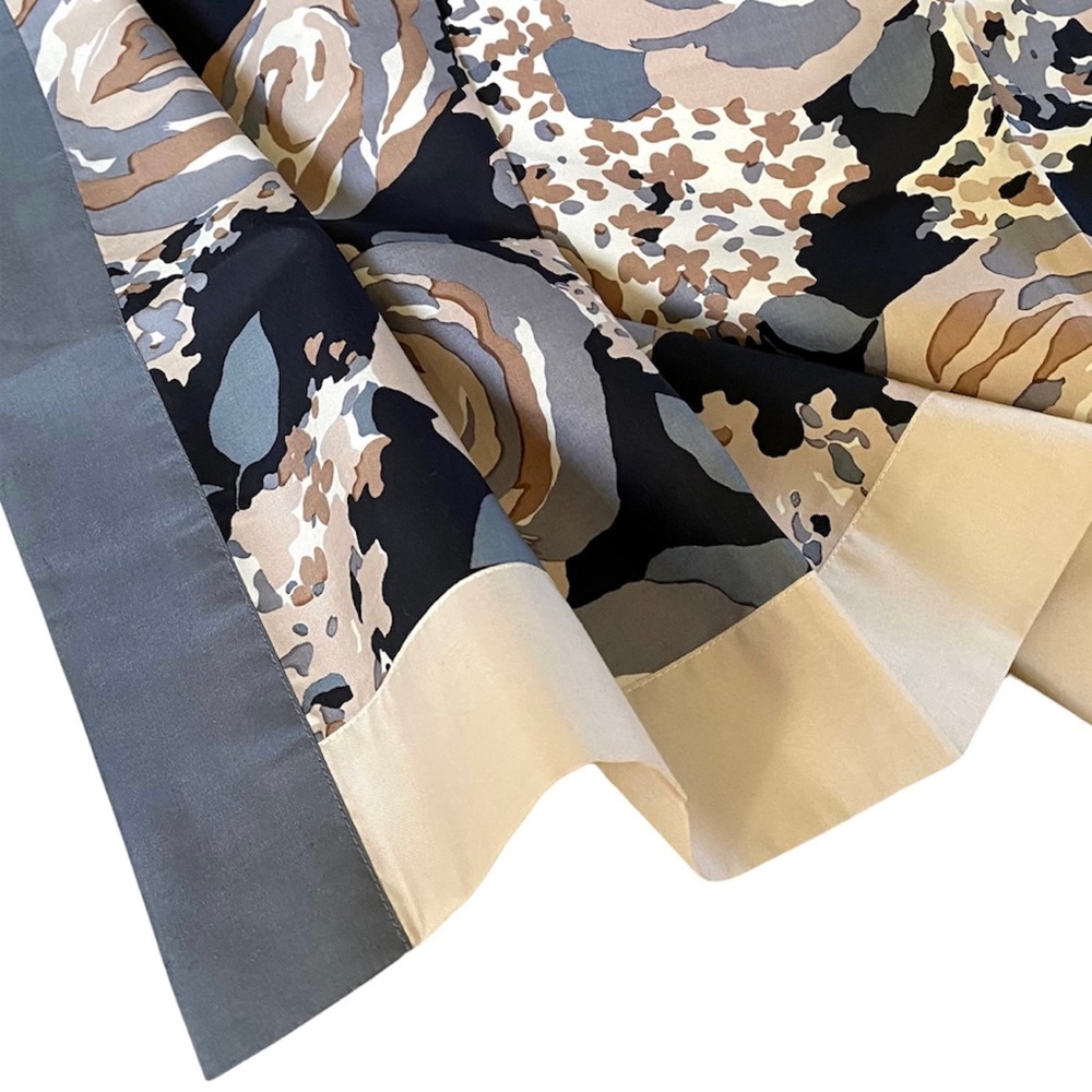 VINTAGE JIM THOMPSON 100% THAI SILK SCARF 42”x42” BLK/GRAY/CREAM, VINTAGE NWOT - Picture 12 of 16